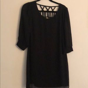 Black dress cutout back design
